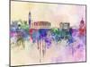Venice Skyline in Watercolor Background-paulrommer-Mounted Art Print