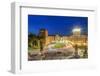Venice Square with traffic at blue hour elevated view from Altar of the Fatherland, Italy-bestravelvideo-Framed Photographic Print