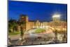 Venice Square with traffic at blue hour elevated view from Altar of the Fatherland, Italy-bestravelvideo-Mounted Photographic Print