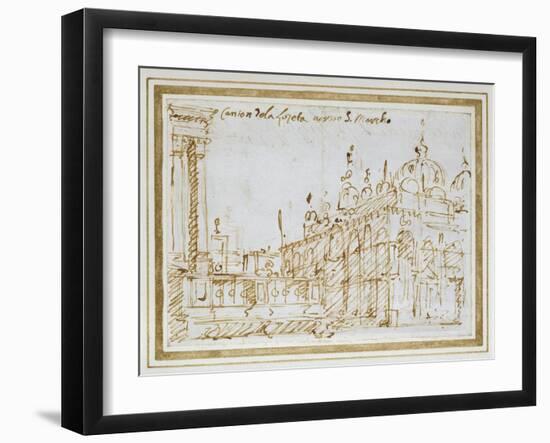 Venice: St Mark's and the Loggetta-Canaletto-Framed Giclee Print