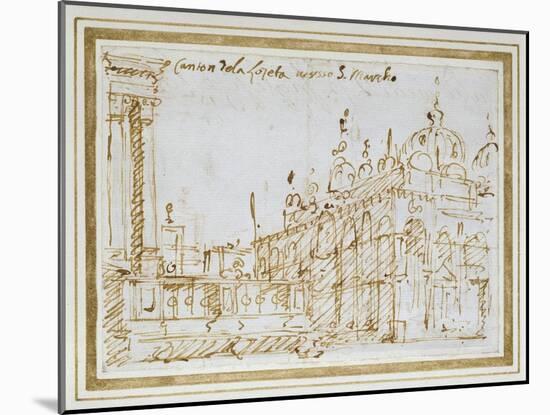 Venice: St Mark's and the Loggetta-Canaletto-Mounted Giclee Print