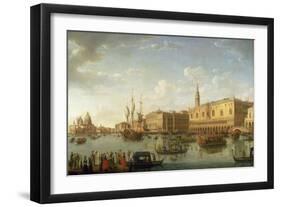 Venice: The Bacino di San Marco, with the Doge's Palace and Entrance to the Grand Canal, 1729-Hendrik Frans Van Lint-Framed Giclee Print