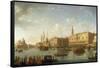 Venice: The Bacino di San Marco, with the Doge's Palace and Entrance to the Grand Canal, 1729-Hendrik Frans Van Lint-Framed Stretched Canvas