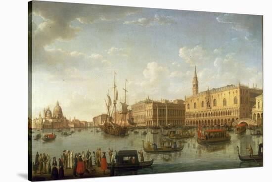 Venice: The Bacino di San Marco, with the Doge's Palace and Entrance to the Grand Canal, 1729-Hendrik Frans Van Lint-Stretched Canvas