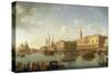 Venice: The Bacino di San Marco, with the Doge's Palace and Entrance to the Grand Canal, 1729-Hendrik Frans Van Lint-Stretched Canvas