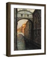 Venice - the Bridge of Sighs; Venise - Le Pont Des Soupirs, 1914-Henri Eugene Augustin Le Sidaner-Framed Giclee Print