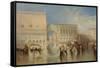 Venice, the Bridge of Sighs-J. M. W. Turner-Framed Stretched Canvas
