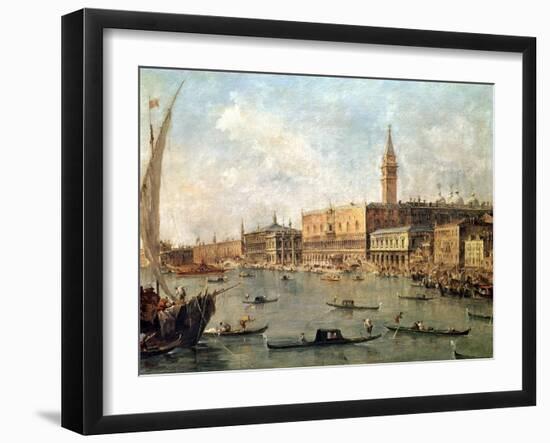 Venice: the Doge's Palace and the Molo from the Basin of San Marco, circa 1770-Francesco Guardi-Framed Giclee Print