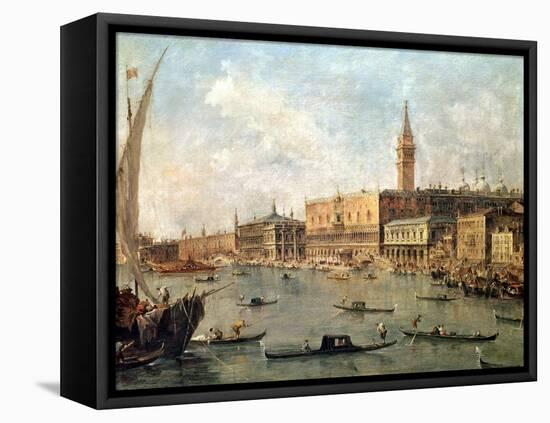 Venice: the Doge's Palace and the Molo from the Basin of San Marco, circa 1770-Francesco Guardi-Framed Stretched Canvas