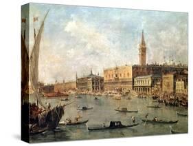 Venice: the Doge's Palace and the Molo from the Basin of San Marco, circa 1770-Francesco Guardi-Stretched Canvas