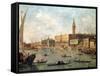 Venice: the Doge's Palace and the Molo from the Basin of San Marco, circa 1770-Francesco Guardi-Framed Stretched Canvas