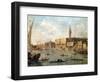 Venice: the Doge's Palace and the Molo from the Basin of San Marco, circa 1770-Francesco Guardi-Framed Premium Giclee Print