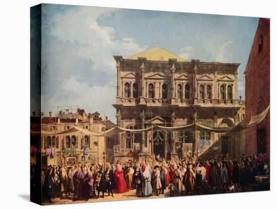Venice: The Feast Day of Saint Roch, 1735, (1938)-Canaletto-Stretched Canvas