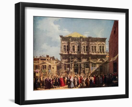 Venice: The Feast Day of Saint Roch, 1735, (1938)-Canaletto-Framed Giclee Print
