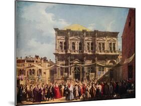 Venice: The Feast Day of Saint Roch, 1735, (1938)-Canaletto-Mounted Giclee Print