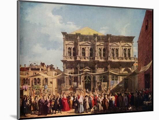 Venice: The Feast Day of Saint Roch, 1735, (1938)-Canaletto-Mounted Giclee Print