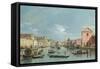 Venice: The Grand Canal facing Santa Croce. Perhaps 1740s-Bernardo Bellotto-Framed Stretched Canvas