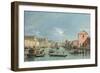 Venice: The Grand Canal facing Santa Croce. Perhaps 1740s-Bernardo Bellotto-Framed Giclee Print