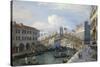 Venice, the Grand Canal, the Rialto Bridge from the South-Canaletto-Stretched Canvas