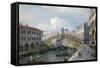 Venice, the Grand Canal, the Rialto Bridge from the South-Canaletto-Framed Stretched Canvas