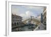 Venice, the Grand Canal, the Rialto Bridge from the South-Canaletto-Framed Giclee Print