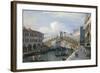 Venice, the Grand Canal, the Rialto Bridge from the South-Canaletto-Framed Giclee Print