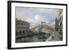 Venice, the Grand Canal, the Rialto Bridge from the South-Canaletto-Framed Giclee Print