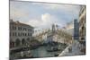 Venice, the Grand Canal, the Rialto Bridge from the South-Canaletto-Mounted Giclee Print