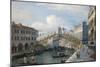 Venice, the Grand Canal, the Rialto Bridge from the South-Canaletto-Mounted Giclee Print