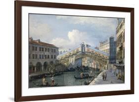 Venice, the Grand Canal, the Rialto Bridge from the South-Canaletto-Framed Giclee Print