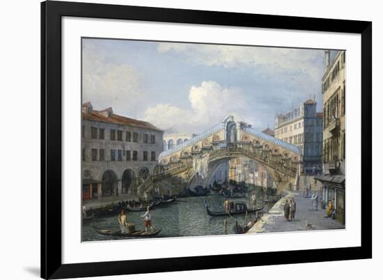 Venice, the Grand Canal, the Rialto Bridge from the South-Canaletto-Framed Giclee Print