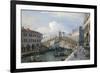 Venice, the Grand Canal, the Rialto Bridge from the South-Canaletto-Framed Giclee Print