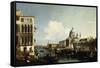 Venice, the Grand Canal: the Salute and Dogana from the Campo Sta Maria Zobenigo-Canaletto-Framed Stretched Canvas