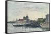 Venice, the Mole at the Entrance to the Grand Canal and the Salute, Evening, 1895-Eugene Louis Boudin-Framed Stretched Canvas