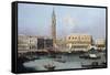 Venice, the Molo from the Bacino di SanMarco-Canaletto-Framed Stretched Canvas