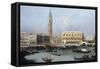 Venice, the Molo from the Bacino di SanMarco-Canaletto-Framed Stretched Canvas