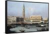 Venice, the Molo from the Bacino di SanMarco-Canaletto-Framed Stretched Canvas