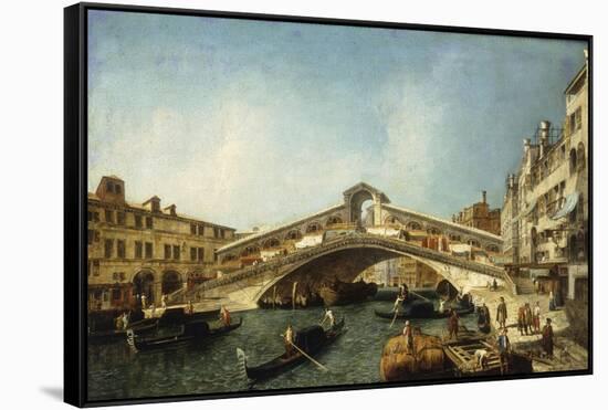 Venice, the Rialto Bridge from the South-Francesco Albotto-Framed Stretched Canvas