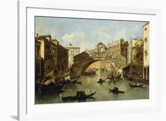 Venice, the Rialto Bridge-Giacomo Guardi-Framed Giclee Print