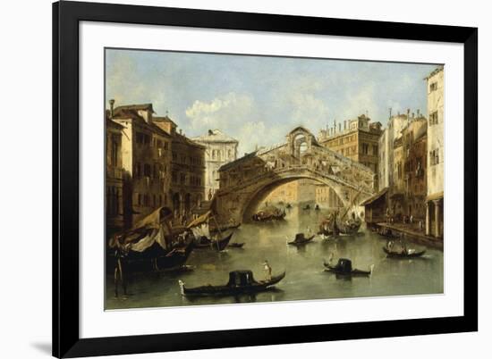 Venice, the Rialto Bridge-Giacomo Guardi-Framed Giclee Print