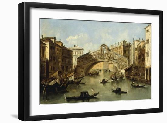 Venice, the Rialto Bridge-Giacomo Guardi-Framed Giclee Print