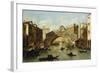 Venice, the Rialto Bridge-Giacomo Guardi-Framed Giclee Print