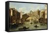 Venice, the Rialto Bridge-Giacomo Guardi-Framed Stretched Canvas