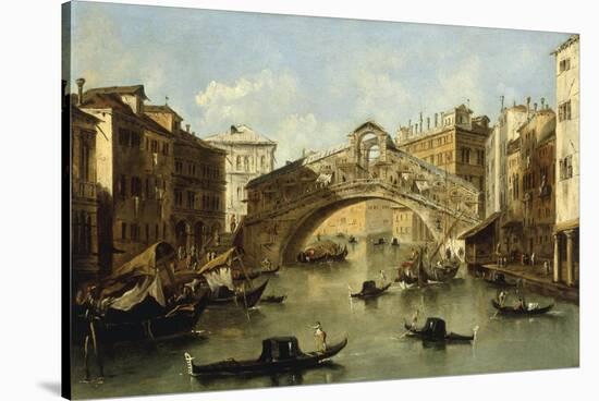 Venice, the Rialto Bridge-Giacomo Guardi-Stretched Canvas