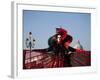 Venice, Veneto, Italy, a Mask in Costume on the Bacino Di San Marco with the Cupola of Santa Maria -Ken Scicluna-Framed Photographic Print