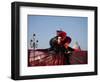 Venice, Veneto, Italy, a Mask in Costume on the Bacino Di San Marco with the Cupola of Santa Maria -Ken Scicluna-Framed Photographic Print