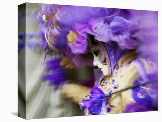Venice, Veneto, Italy, a Mask in Movement on Piazza San Marco During Carnival-Ken Scicluna-Stretched Canvas