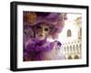 Venice, Veneto, Italy, a Masked Character in Front of the 'Palazzo Dei Dogi' During Carnival-Ken Scicluna-Framed Photographic Print