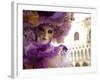 Venice, Veneto, Italy, a Masked Character in Front of the 'Palazzo Dei Dogi' During Carnival-Ken Scicluna-Framed Photographic Print