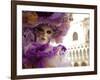 Venice, Veneto, Italy, a Masked Character in Front of the 'Palazzo Dei Dogi' During Carnival-Ken Scicluna-Framed Photographic Print